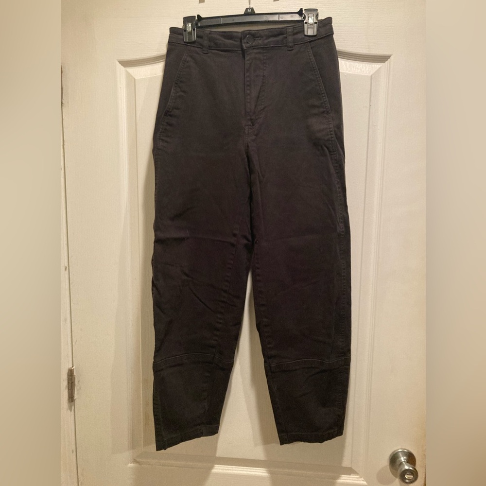 Everlane Utility Barrel Pant Washed Black High Rise Crop Ankle Women 6 Tall